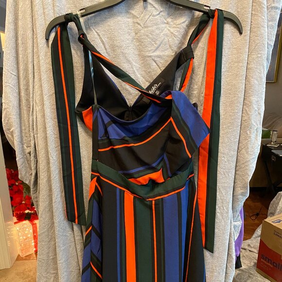 Lulus Dresses & Skirts - LULUS XS- Multicolor Vertical Striped Tie-Font Spaghetti Strap Mini Dress • VG‼